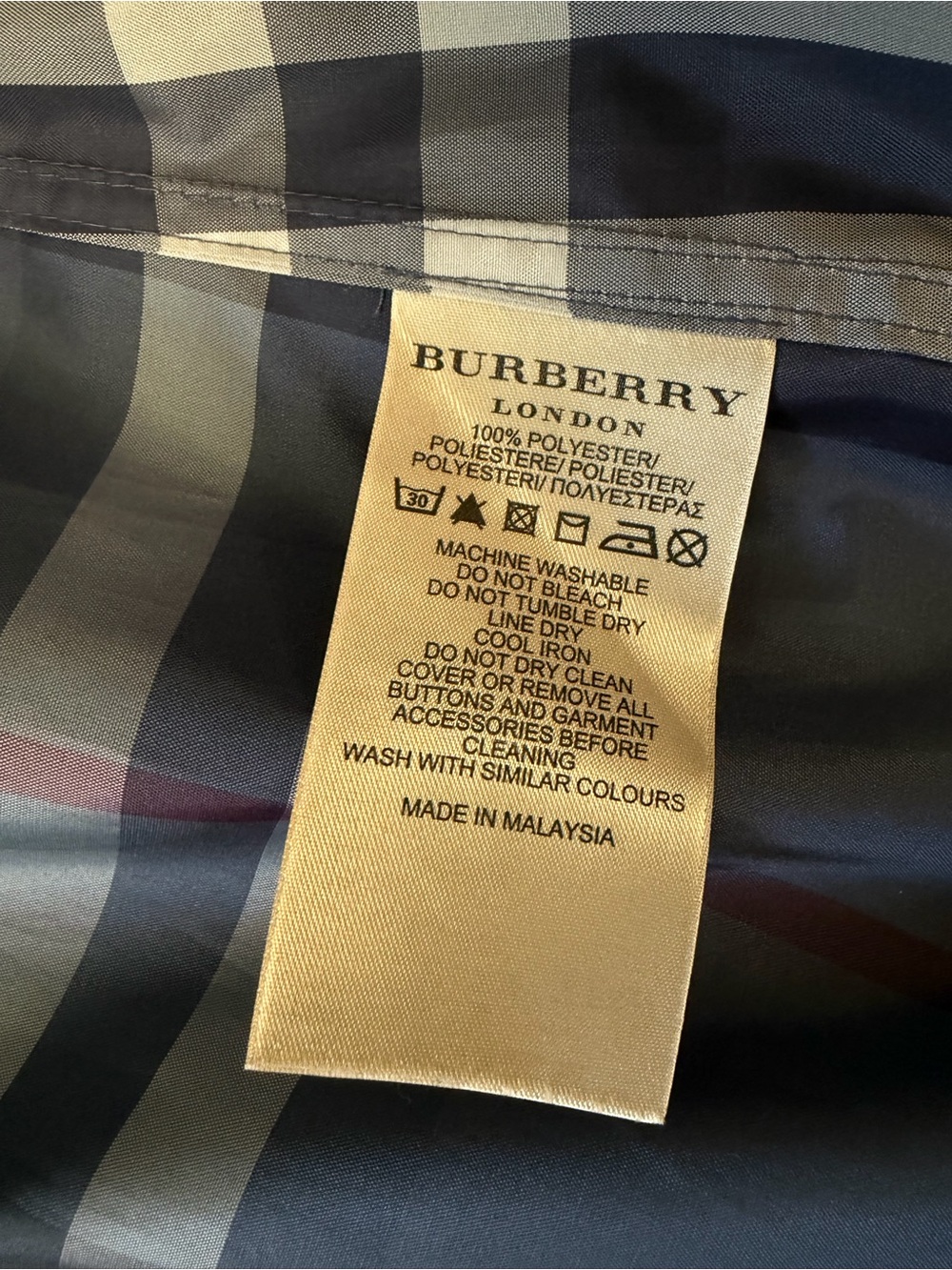 Burberry London Blue Plaid Short Lightweight Trenchcoat Jacket Med/US8/UK10 EUC - Picture 17 of 17